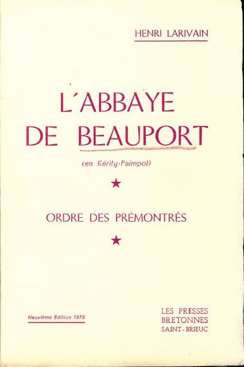 Livrenpoche : L'abbaye de Beauport - Henri Larivain - Livre