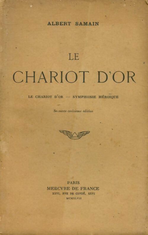 Livrenpoche : Le chariot d'or - Albert Samain - Livre