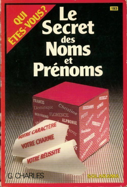 Livrenpoche : Le secret des noms et prénoms - G. Charles - Livre
