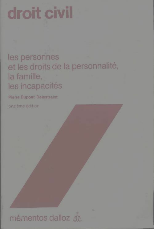 Livrenpoche : Droit civil - Pierre Dupont Delestraint - Livre