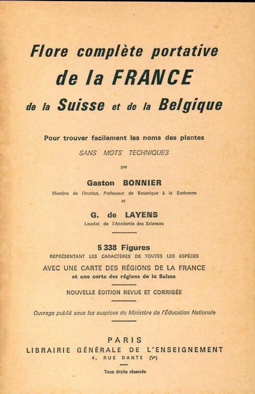 Livrenpoche : Flore complète portative de la France, de la Suisse et de la Belgique - Gaston Bonnier, Georges De Layens - Livre