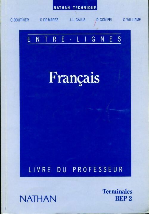 Livrenpoche : Français Terminales BEP 2. Livre du professeur - Collectif - Livre