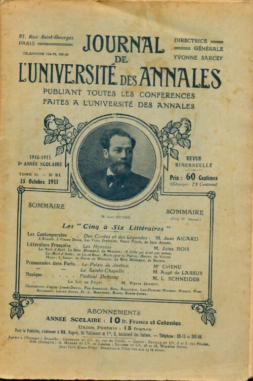 Livrenpoche : Journal de l'université des annales n°21 : Les cinq a six littéraires - Collectif - Livre