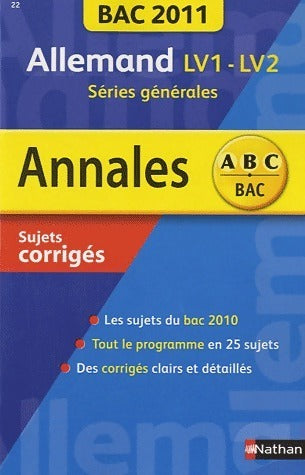 Livrenpoche : Allemand LV1-LV2 séries générales. Sujets corrigés 2011 - Nathalie Faure-Paschal - Livre