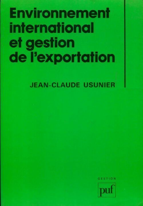 Livrenpoche : Environnement international et gestion de l'exportation - Jean-Claude Usunier - Livre