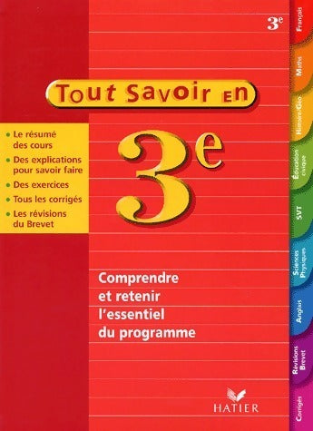 Livrenpoche : Tout savoir en 3e - Collectif - Livre