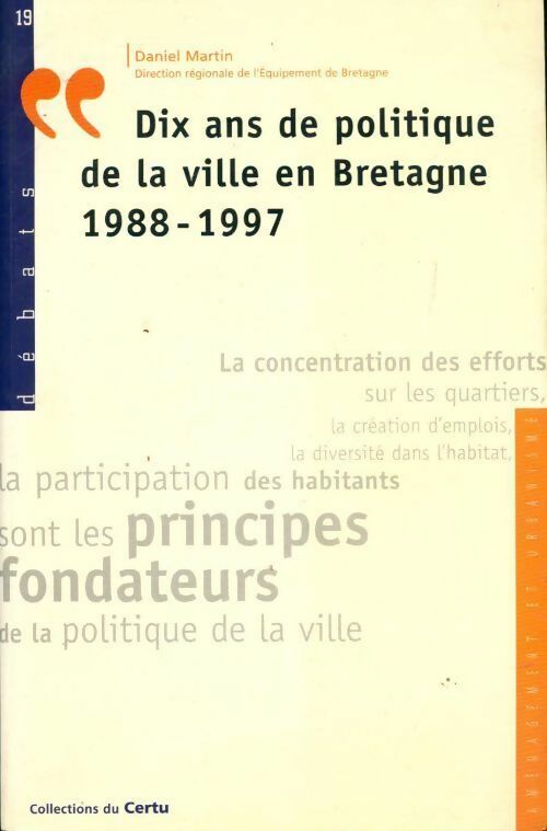 Livrenpoche : Dix ans de politique de la ville en Bretagne (1988-1997) - Collectif - Livre