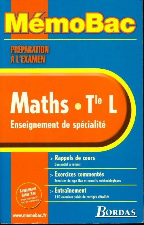 Maths Terminales L. Préparation à l'examen - Lionel Weinsanto -  MémoBac - Livre