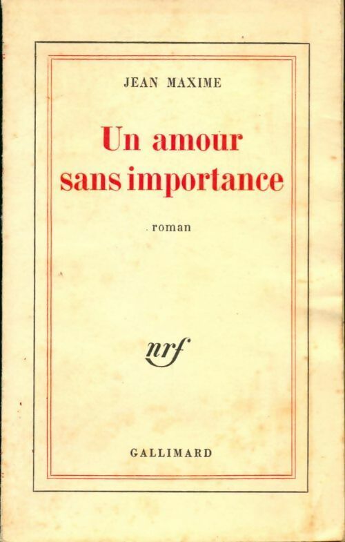 Livrenpoche : Un amour sans importance - Jean Maxime - Livre