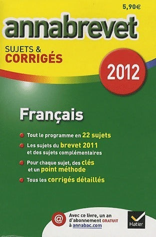 Livrenpoche : Français 3e sujets & corrigés 2012 - Cécile De Cazanove - Livre