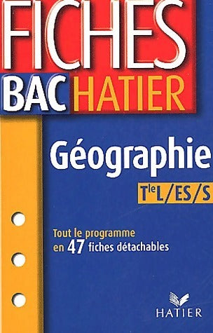 Livrenpoche : Géographie : Terminales ES, L, S - Sophie Martin - Livre