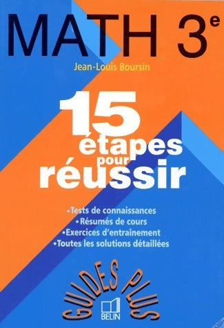 Livrenpoche : Math 3e. 15 étapes pour réussir - Jean-Louis Boursin - Livre