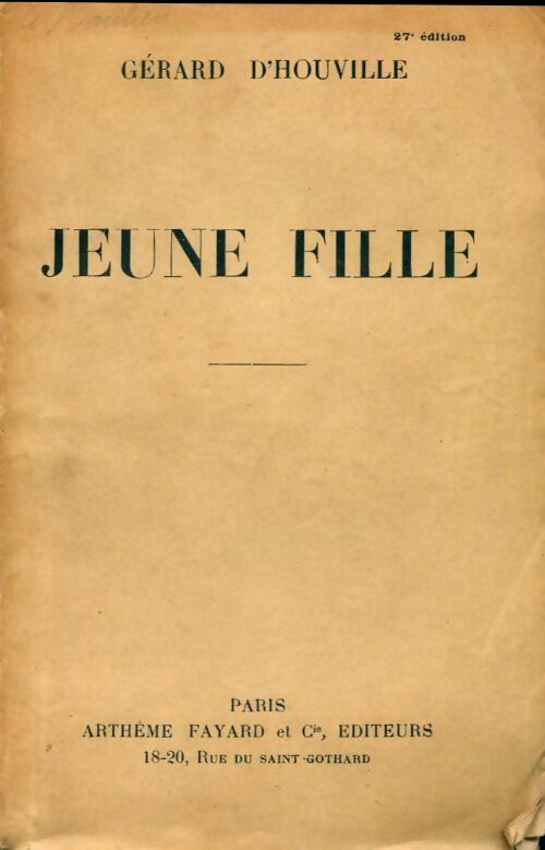 Livrenpoche : Jeune fille - Gérard D'Houville - Livre