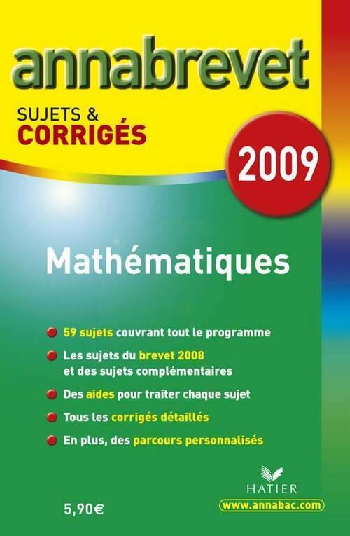Livrenpoche : Mathématiques 3e 2009. Sujets et corrigés - Bernard Demeillers - Livre