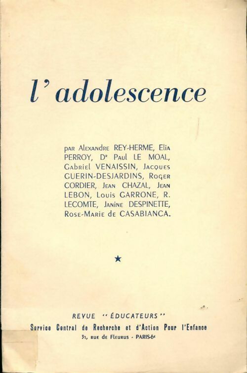 Livrenpoche : L'adolescence - Collectif - Livre