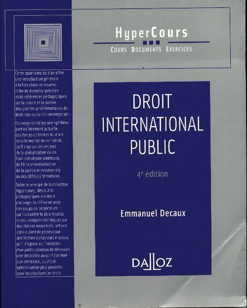 Livrenpoche : Droit international public - Emmanuel Decaux - Livre