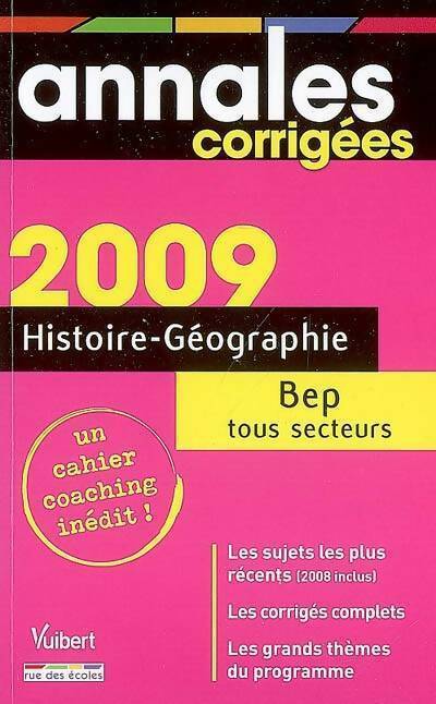 Livrenpoche : Histoire-géographie BEP tous secteurs 2009 - Alain Prost - Livre
