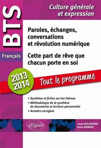Livrenpoche : Cette part de rêve que chacun porte en soi. BTS français 2013-2014 - Anne Ramade, Laure Belhassen - Livre