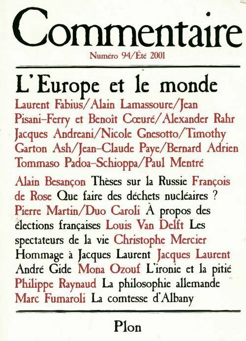 Livrenpoche : Commentaire n°94 : L'Europe et le monde - Collectif - Livre