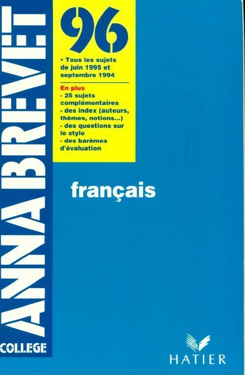 Livrenpoche : Français Brevet 1996 - Collectif - Livre