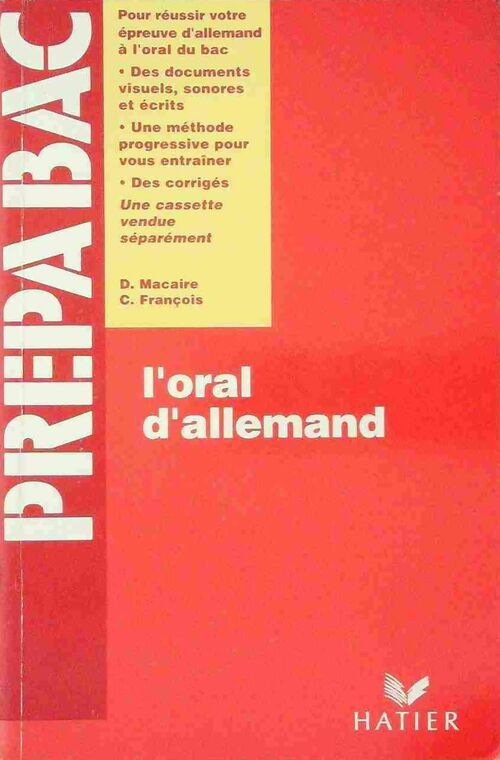 Livrenpoche : L'oral d'allemand - Dominique Macaire - Livre