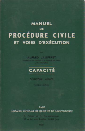 Livrenpoche : Manuel de procédure civile et voies d'exécution.Capacité 2e année - Alfred Jauffret - Livre