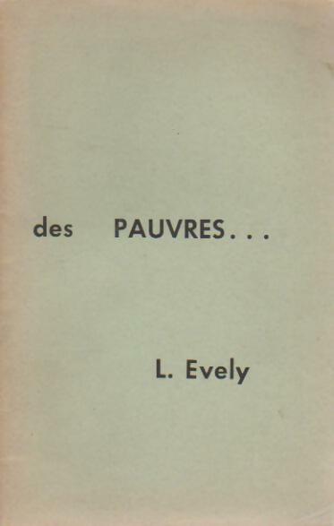 Livrenpoche : Des pauvres... - Louis Evely - Livre