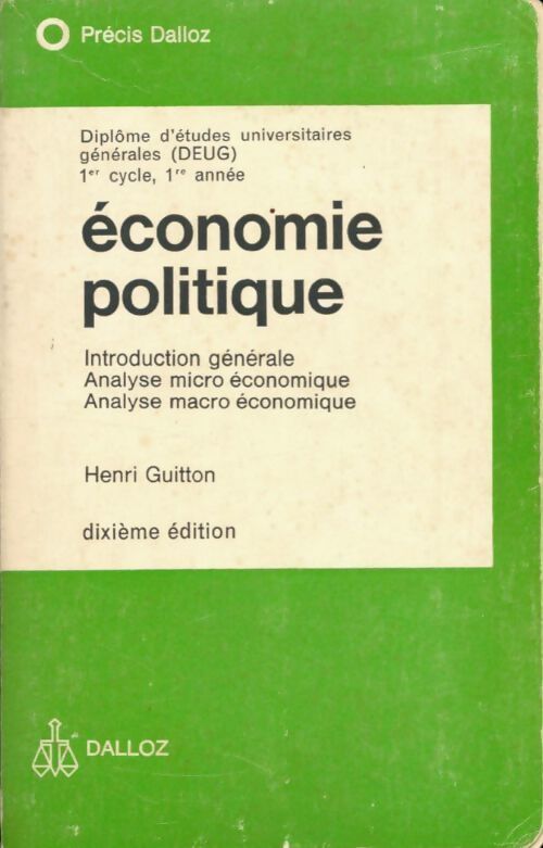 Economie politique - Henri Guitton - Livre