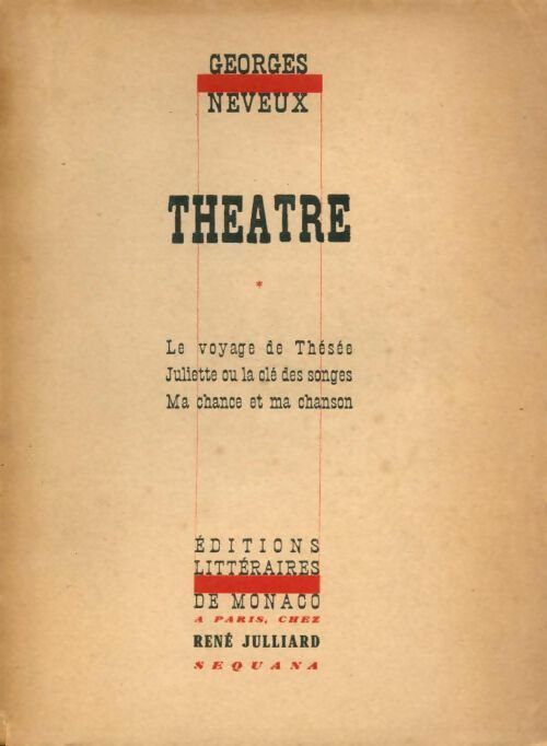 Livrenpoche : Théâtre Tome I - Georges Neveux - Livre