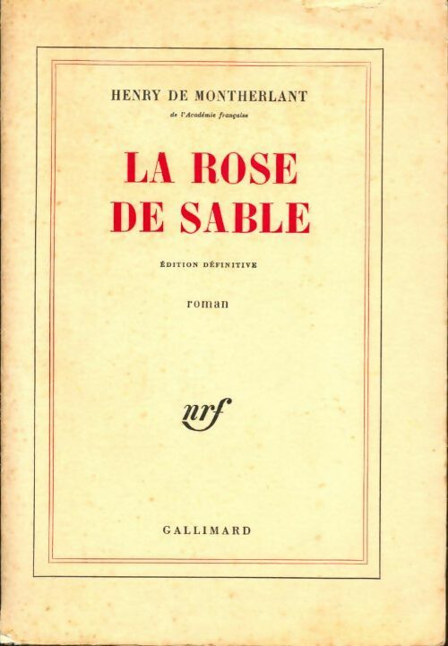 Livrenpoche : La rose de sable - Henry De Montherlant - Livre