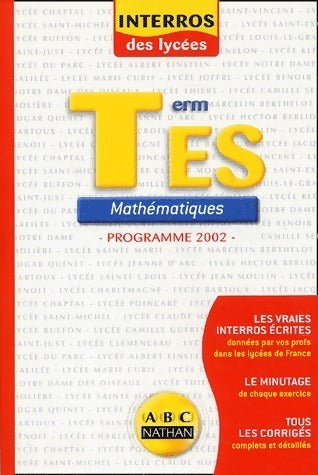 Livrenpoche : Mathématiques Terminale ES 2002 - Collectif - Livre
