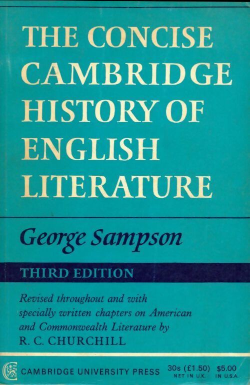 Livrenpoche : The concise cambridge history of english literature - George Sampson - Livre