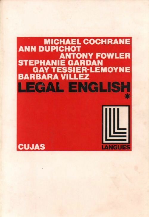 Livrenpoche : Legal english Tome I - Michael Cochrane - Livre