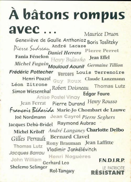 Livrenpoche : A bâtons rompus avec... - Collectif - Livre