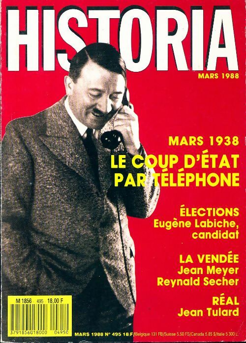 Livrenpoche : Historia n°495 : Mars 1938. Le coup d'Etat par téléphone - Collectif - Livre