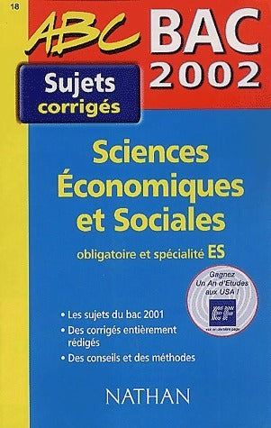 Livrenpoche : Sciences économiques et sociales Terminales ES, sujets corrigés 2002 - Collectif - Livre