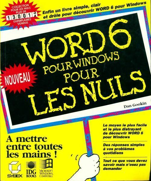 Livrenpoche : Word 6 pour windows pour les nuls - Dan Gookin - Livre