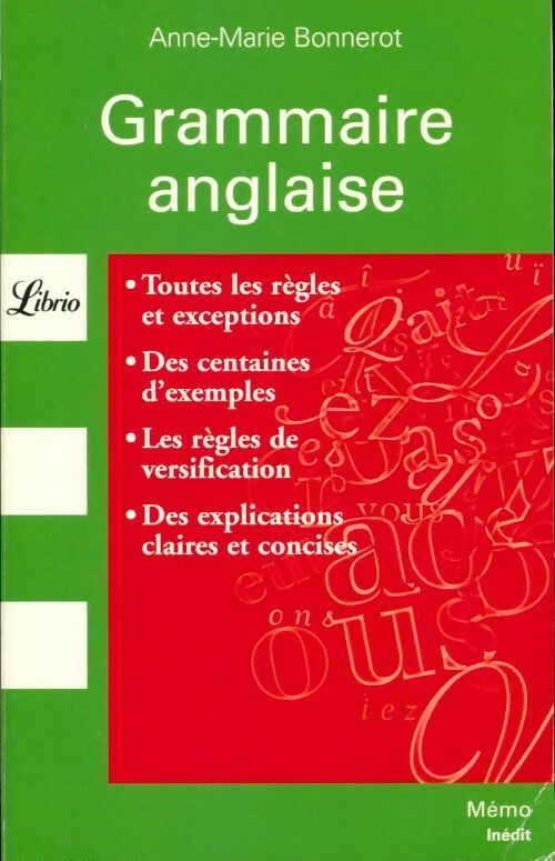 Livrenpoche : Grammaire anglaise - Anne-Marie Bonnerot - Livre