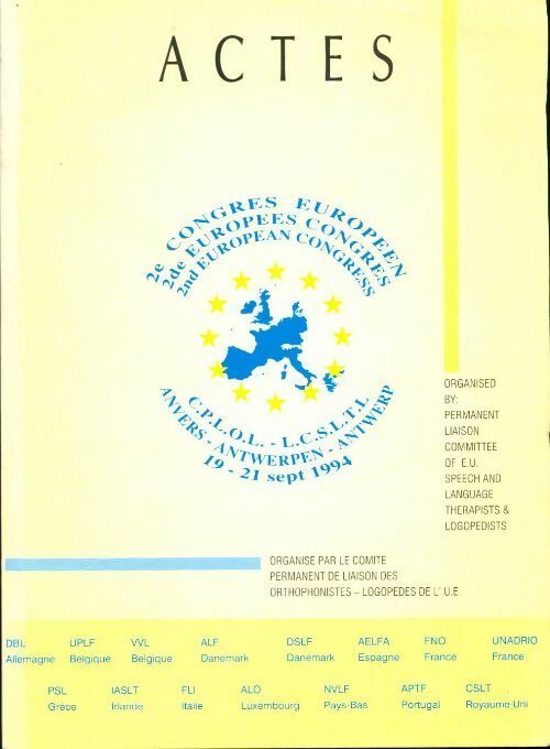 Livrenpoche : Actes du 2e congrès européen de pathologie de la parole et du langage - Collectif - Livre