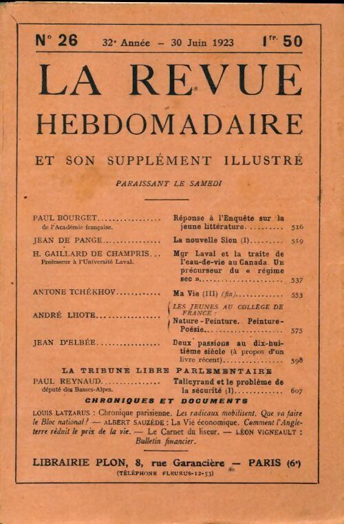 Livrenpoche : La revue hebdomadaire 32e année n°26 - Collectif - Livre