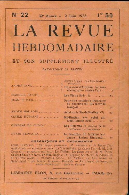Livrenpoche : La revue hebdomadaire 32e année n°22 - Collectif - Livre