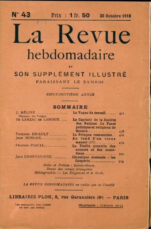 Livrenpoche : La revue hebdomadaire 28e année n°43 - Collectif - Livre