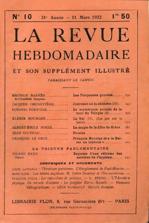 Livrenpoche : La revue hebdomadaire 31e année n°10 - Collectif - Livre