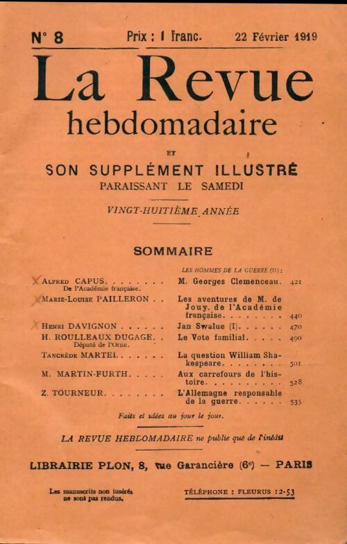 Livrenpoche : La revue hebdomadaire 28e année n°8 - Collectif - Livre