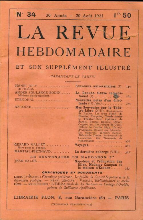 Livrenpoche : La revue hebdomadaire 30e année n°34 - Collectif - Livre