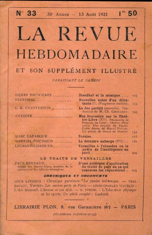 Livrenpoche : La revue hebdomadaire 30e année n°33 - Collectif - Livre