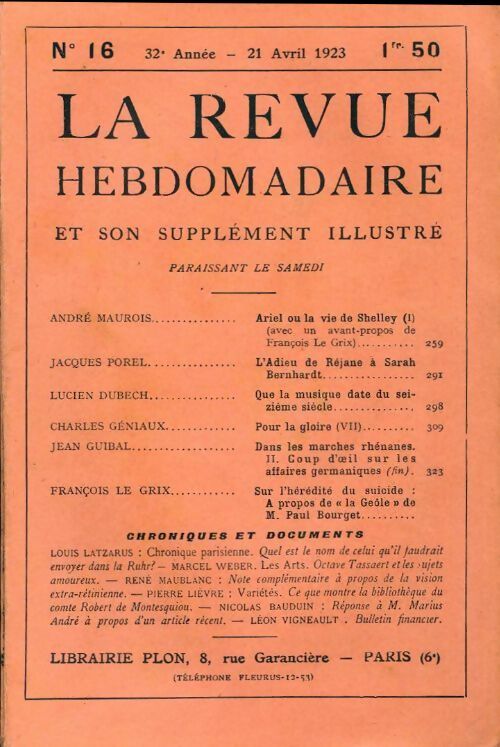 Livrenpoche : La revue hebdomadaire 32e année n°16 - Collectif - Livre