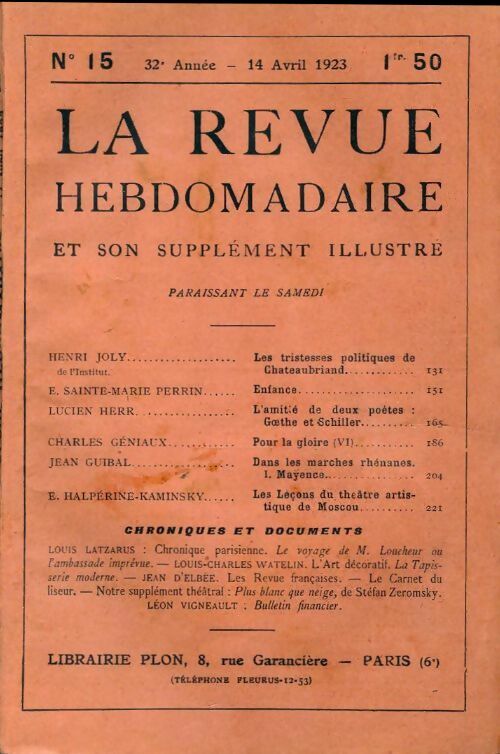 Livrenpoche : La revue hebdomadaire 32e année n°15 - Collectif - Livre
