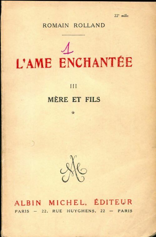 L'âme enchantée Tome III : Mère et fils volume 1 - Romain Rolland - Livre