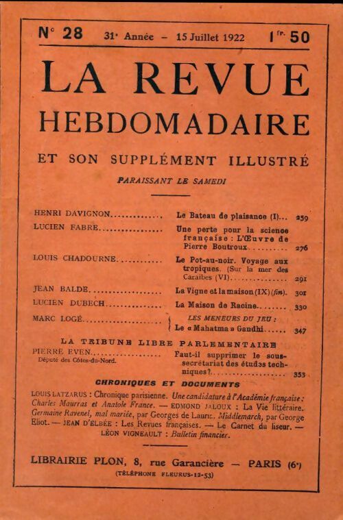 Livrenpoche : La revue hebdomadaire 31e année n°28 - Collectif - Livre